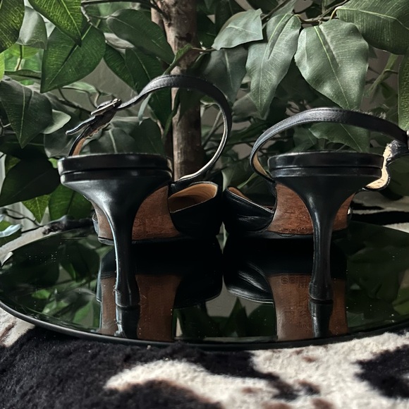 Jimmy Choo Black Leather Kitten Heels - Picture 4 of 8